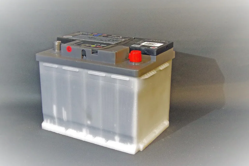 Car battery used in a voltage test