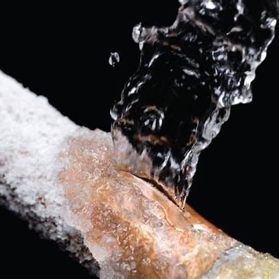 A frozen water pipe