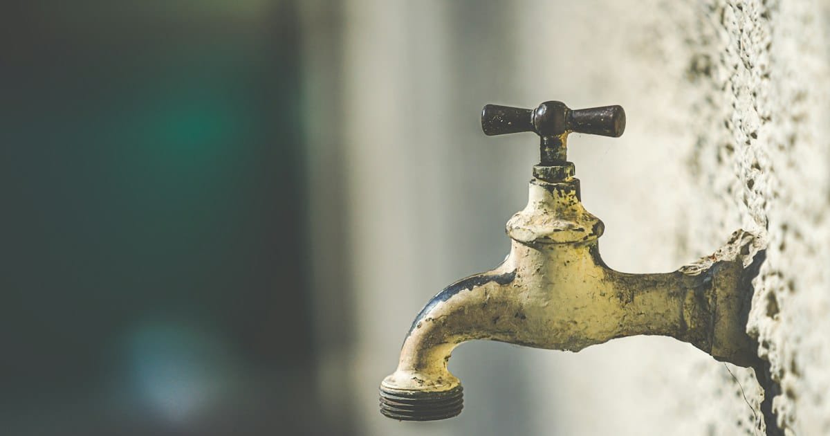 Outdoor household water faucet requiring seasonal inspection