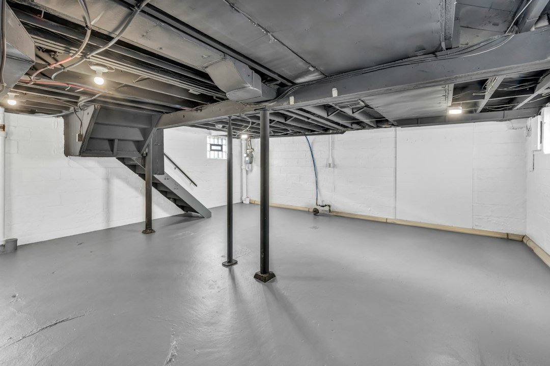 Illustrative dry residential basement, not a sump pump installation